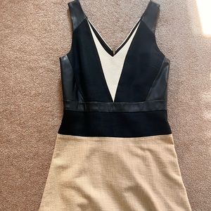 Ann Taylor Dress with leather detail - Size 6